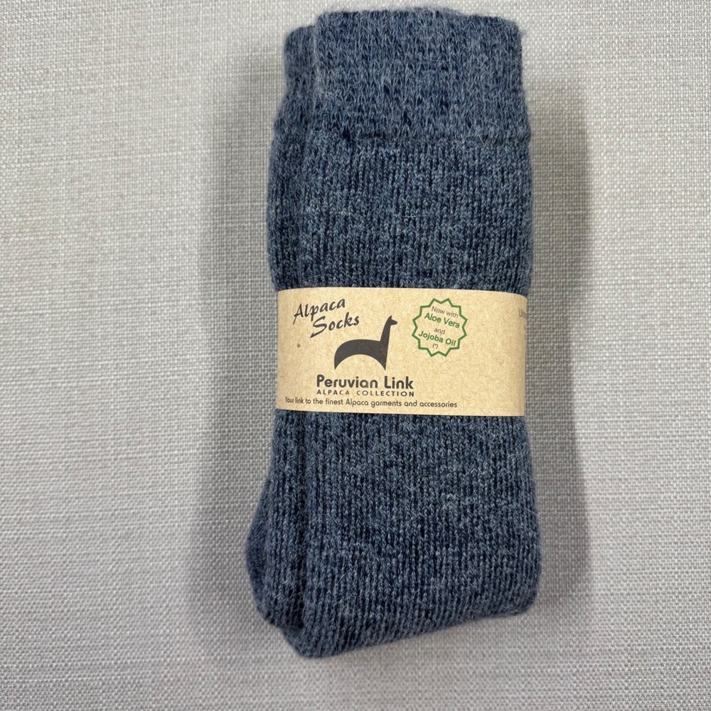 Peruvian Link Womens Alpaca Ultimate Outdoor Socks Blue Marl NWT 5-7
